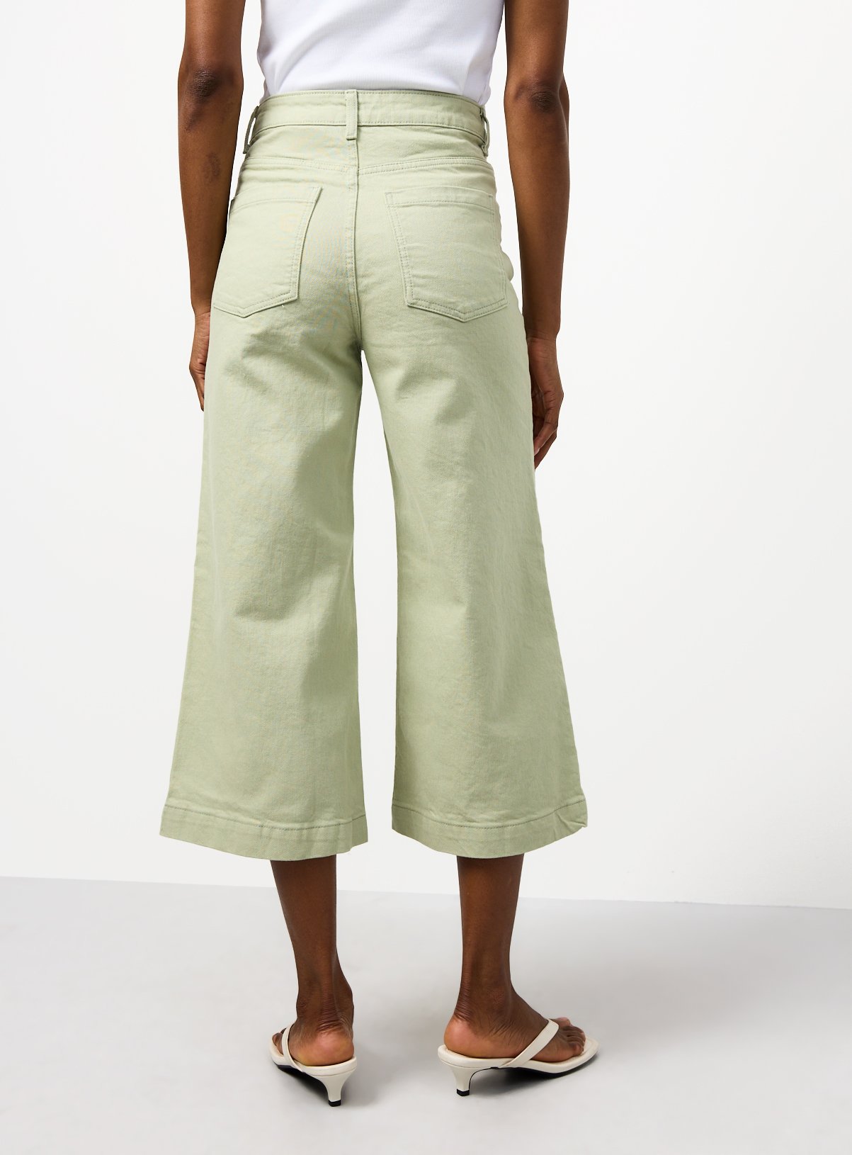 Light Green Cropped Wide Leg Jeans 16 - Image 4 thumbnail